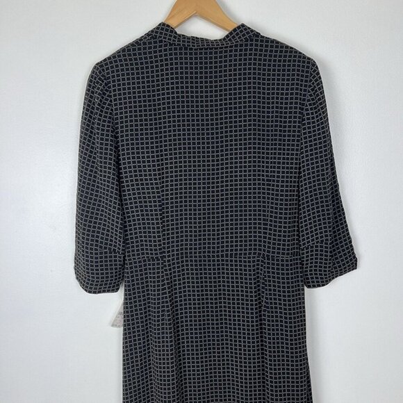 NWT Vintage Talbots Dress Black Faux Wrap Pleated Dress Sz 10 Career Office Wear - Picture 6 of 11